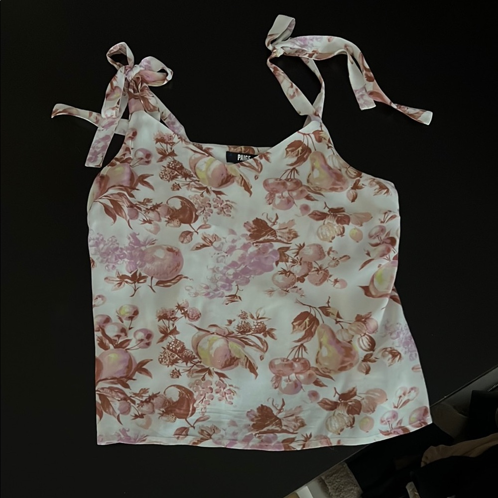 Floral Pink Top with Tie Straps